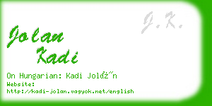 jolan kadi business card